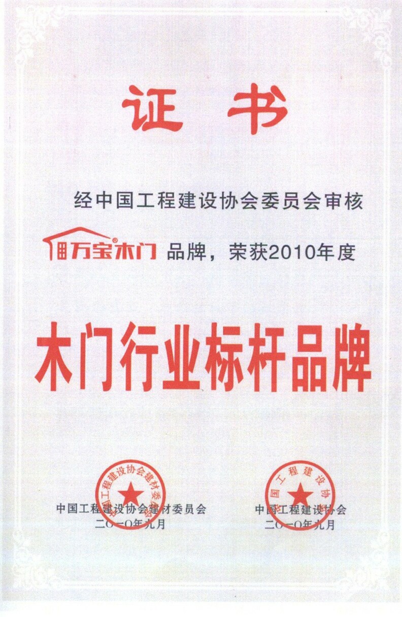 奥迪木门_企业荣誉