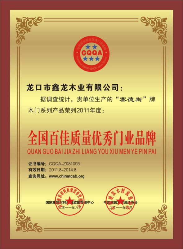 琪琪木门_企业荣誉