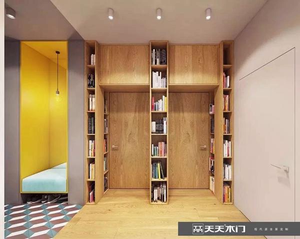 天天木门：清新灵动原木色 简单而富有内涵的书房