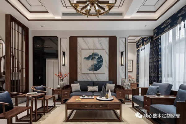 顺心整木家居：390m²新中式别墅，超美的东方设计！
