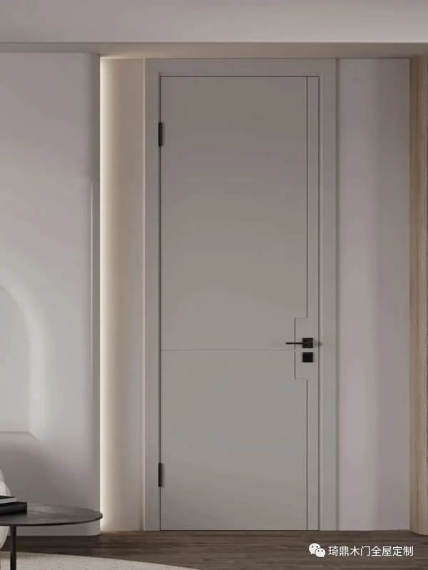琦鼎木门 |​ 线条轻点于门扇之上，结合纯色通透细腻的门扇，造就无敌百搭的高颜值木门。